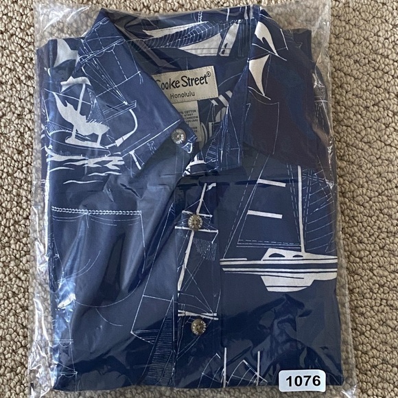 COOKE STREET Sailing Sailboats Aloha Hawaiian Shirt Men M Medium - Picture 6 of 6